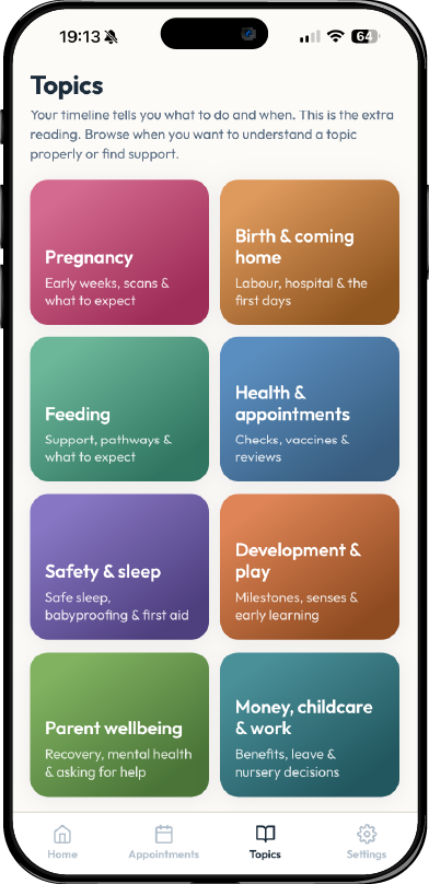 Topics library grid of subjects